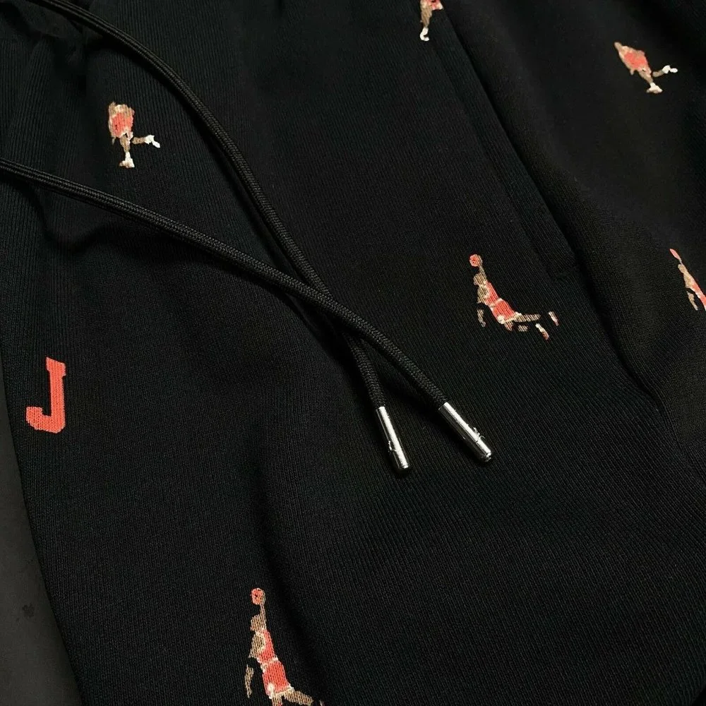 Nike Jordan Essentials AOP Fleece Joggers Black DH3519-010 Men's Sizes Vintage - Picture 2 of 9